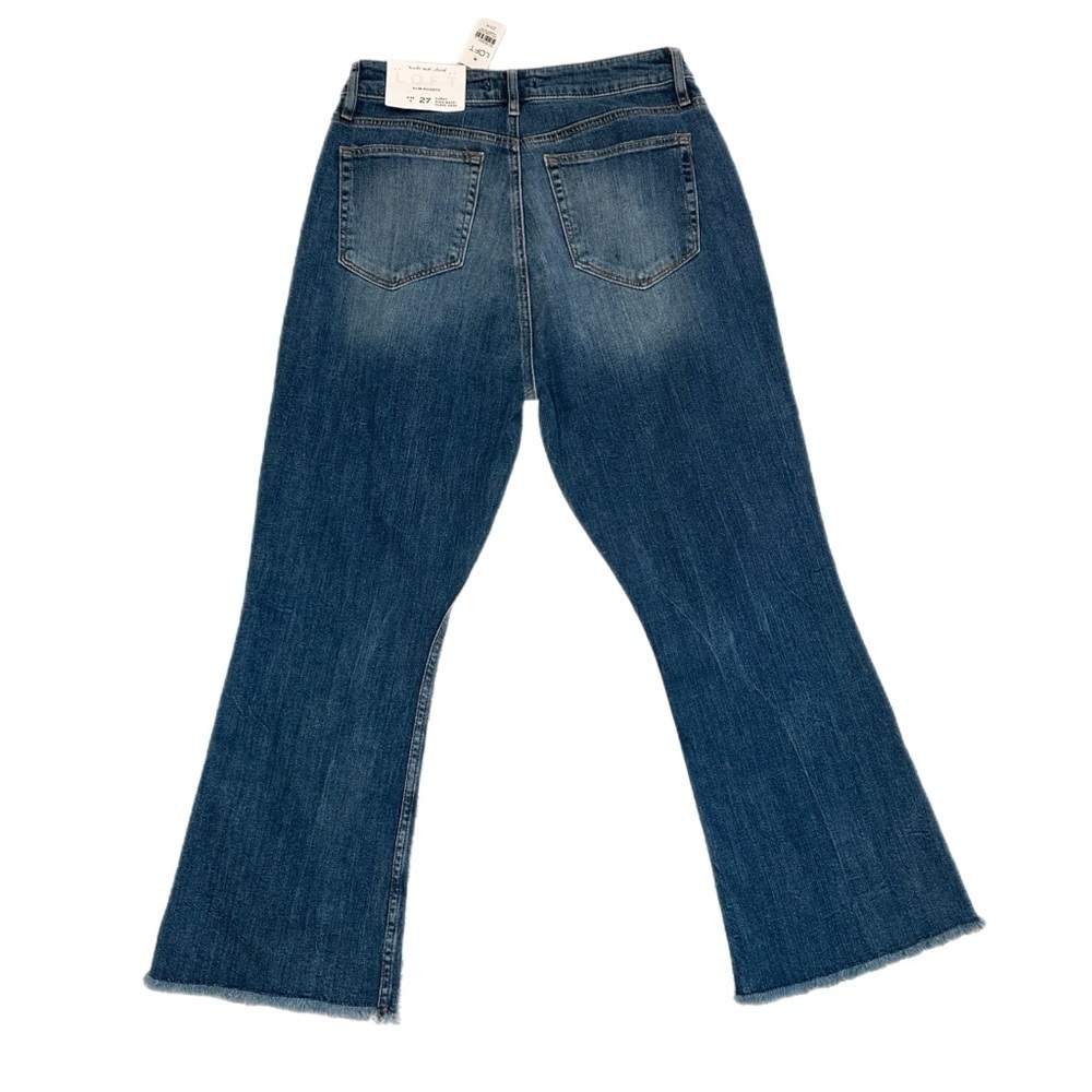 Curvy Destructed Hem High Rise Kick Crop Jeans - Picture 8 of 8